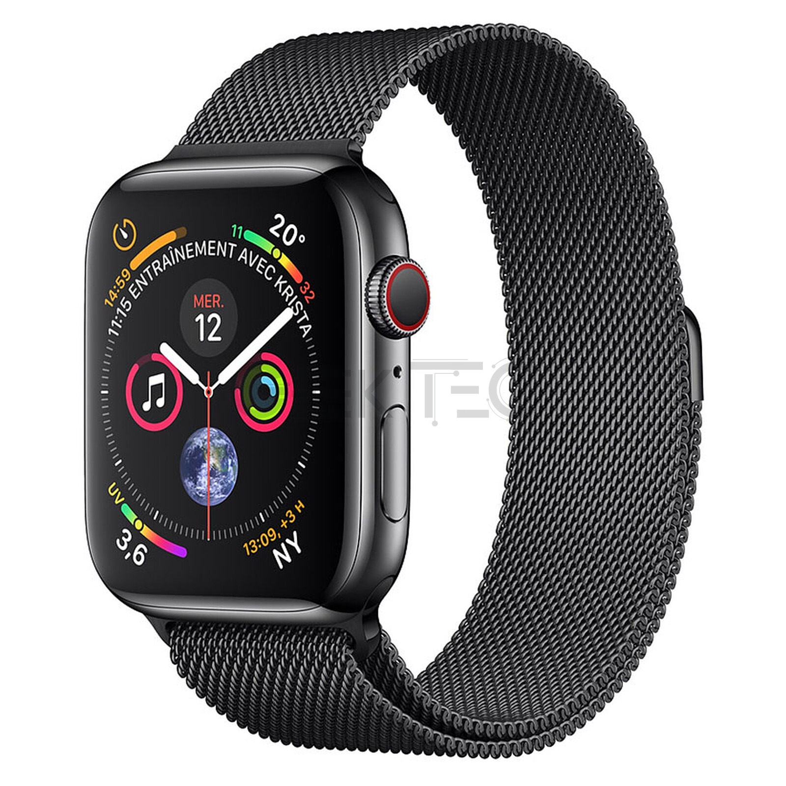 Apple Watch Series 4 GPS + Cellular Acier Noir Sport Noir 44 mm