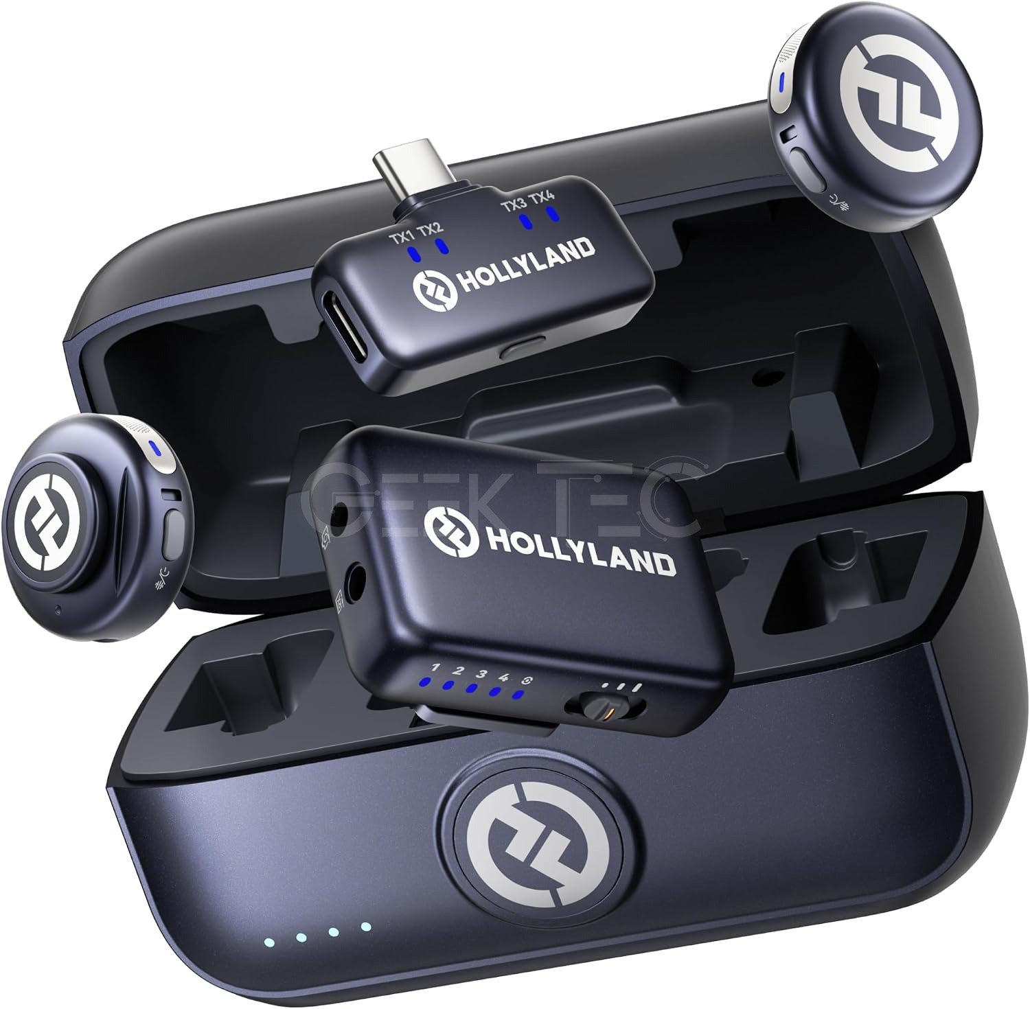 Hollyland Lark M3 (2TX+2RX : Caméra+USB-C), Micro sans Fil avec caméra RX