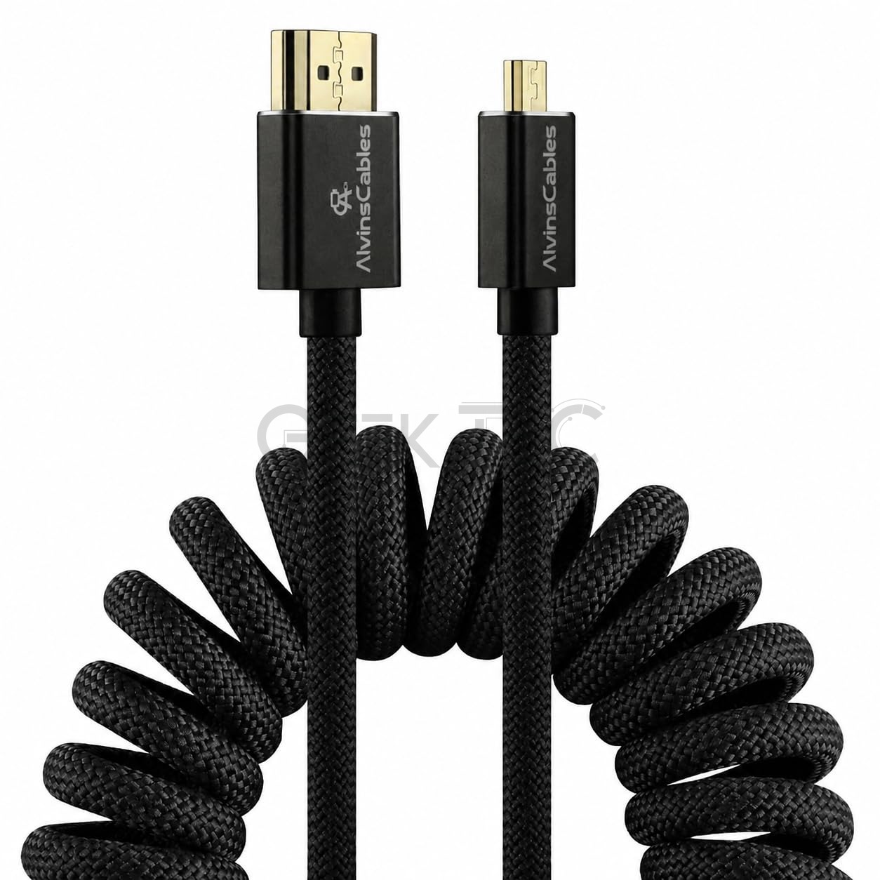 Câble Alvin's 8K Micro-HDMI vers HDMI spiralé et tressé 48 Gbit/s