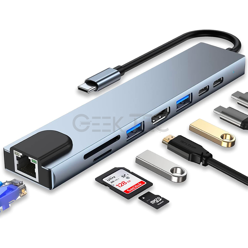 Adaptateur - Type-C To HDTV - hub 8 en 1/RS-TCHD8IN1