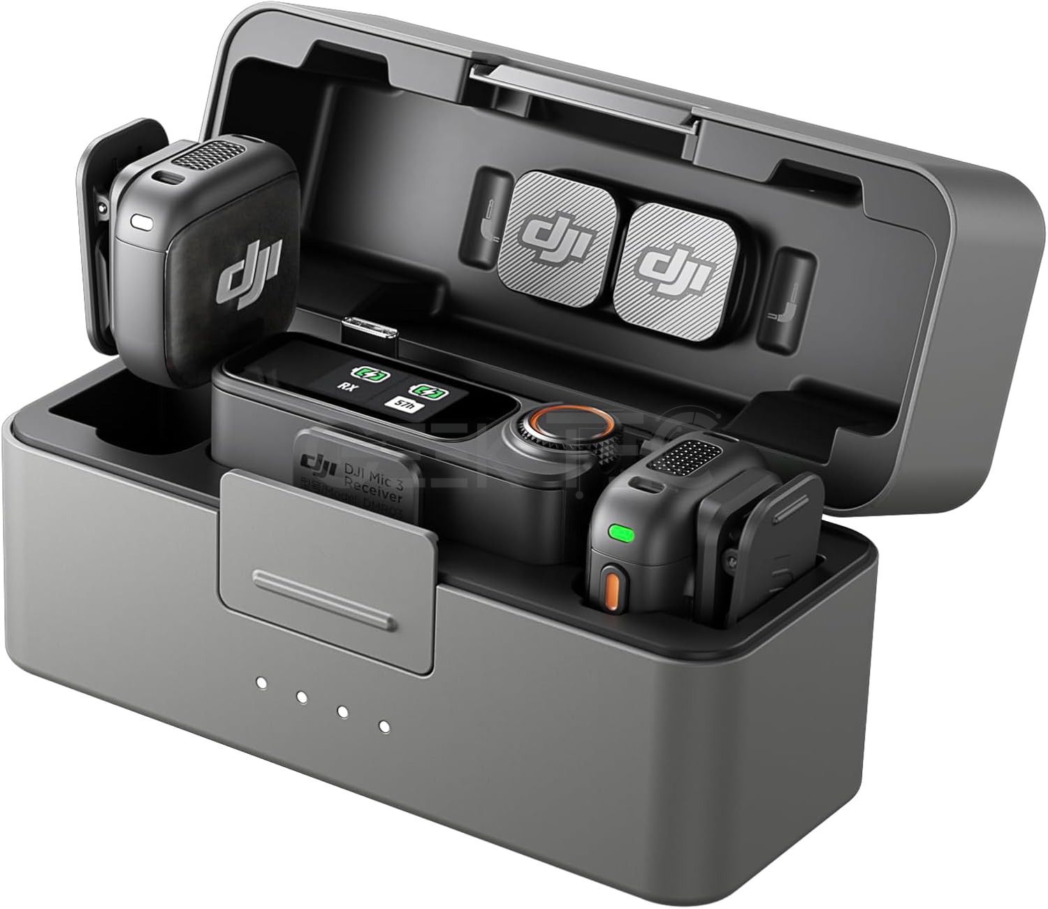 DJI Mic 3 (2 TX + 1 RX + Boîtier de Recharge), Microphone sans Fil
