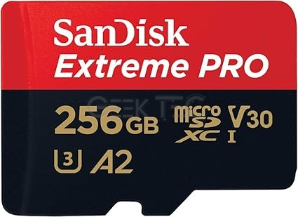 Carte Mémoire SanDisk 256 Go Extreme PRO microSDXC A2 200 Mo/s UHS-I Class 10 U3 V30