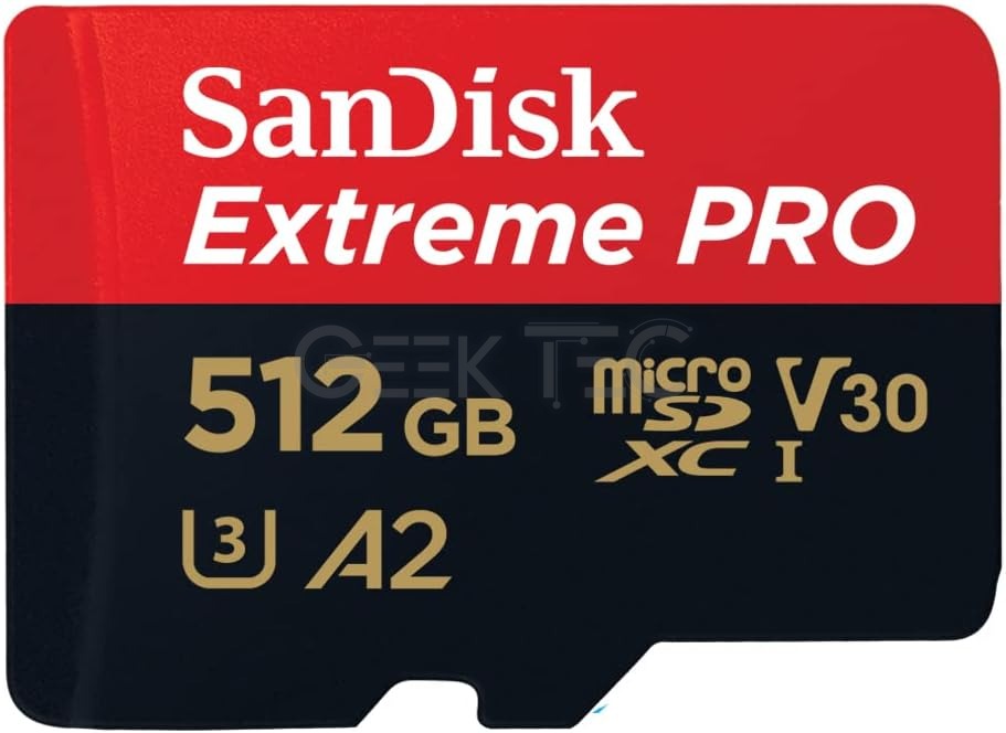 Carte Mémoire SanDisk 512 Go Extreme PRO microSDXC A2 200 Mo/s  UHS-I Class 10 U3 V30