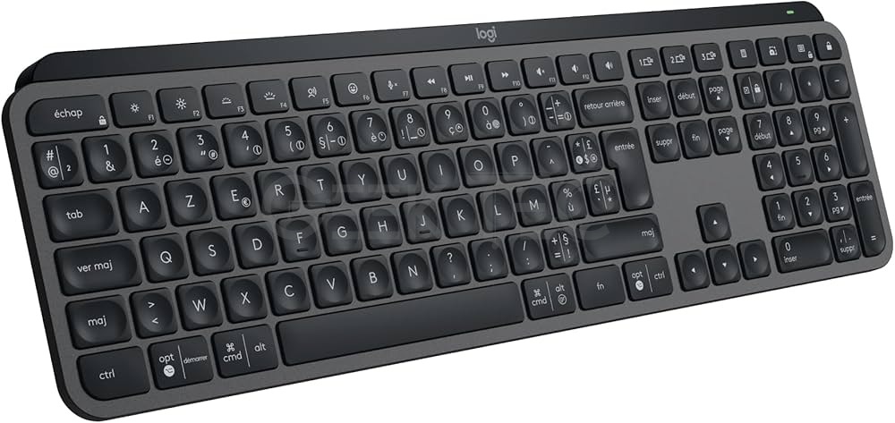 Logitech MX Keys S Clavier sans Fil Rechargeable USB C, Clavier Silencieux, Plat, Rétroéclairé