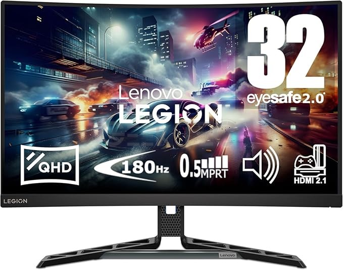 Moniteur Lenovo Legion de 31.5" Incurvé ,QHD, VA, 180Hz, 0.5ms