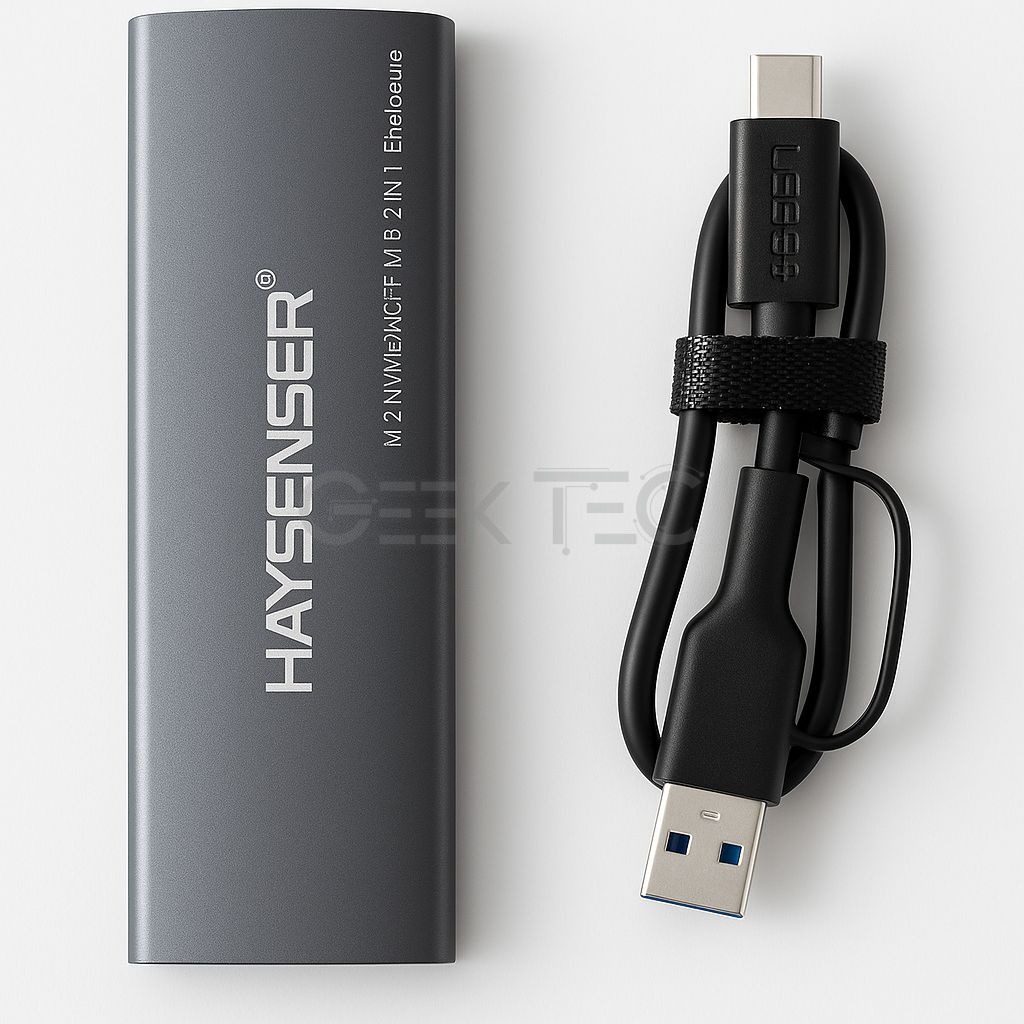 Boîtier de Disque SSD M.2 NVME et NGFF (2 en 1) Externe Type C Haysenser