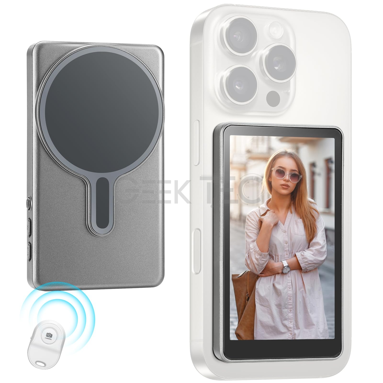 Écran magnétique pour selfies et vlogs, enregistrement sans fil 1080p