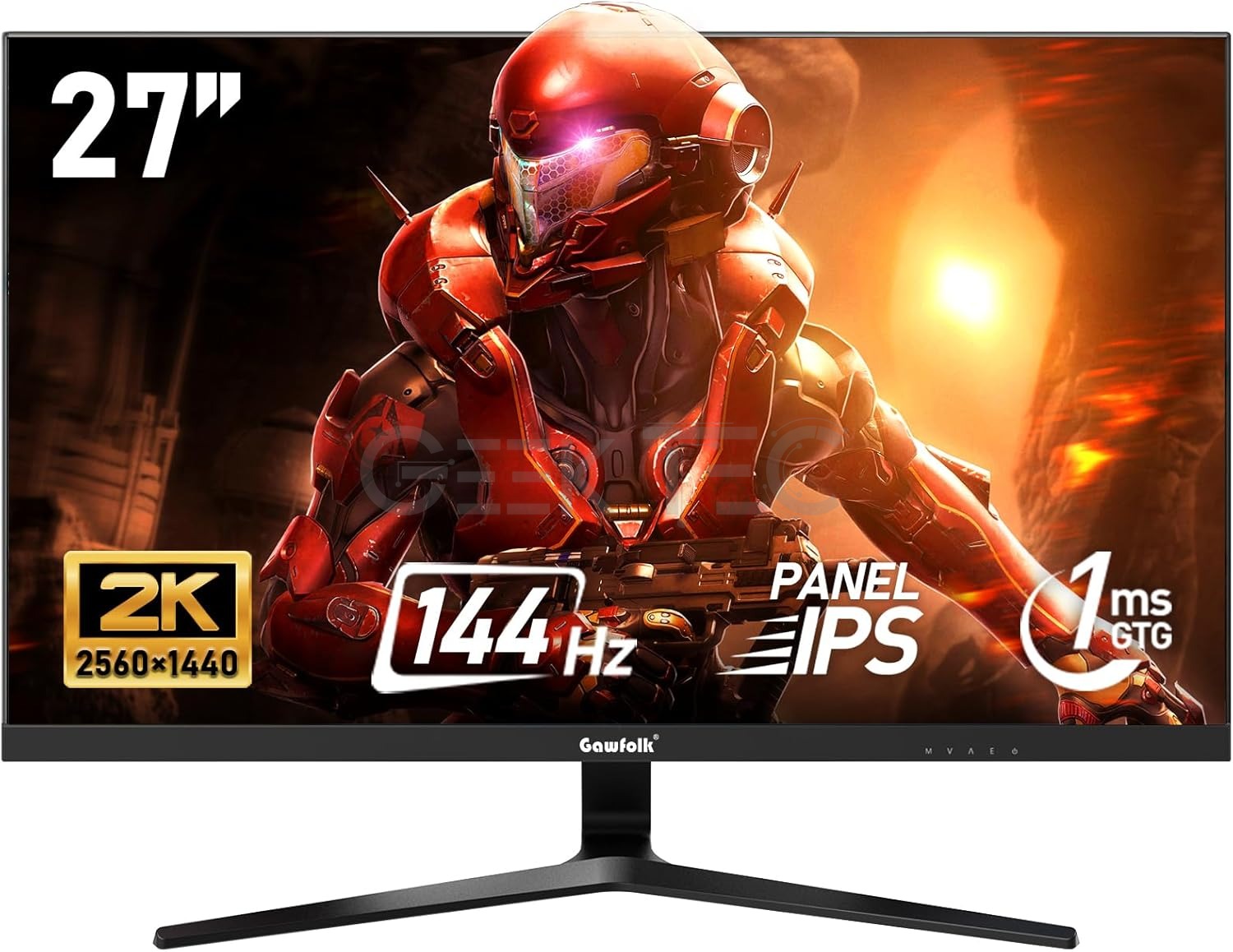 Gawfolk Écran PC 27 Pouces IPS, Moniteur de Jeu 2K 144Hz