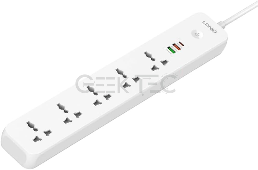 Multiprise universelle LDNIO SC5319 à 5 prises avec 3 ports USB