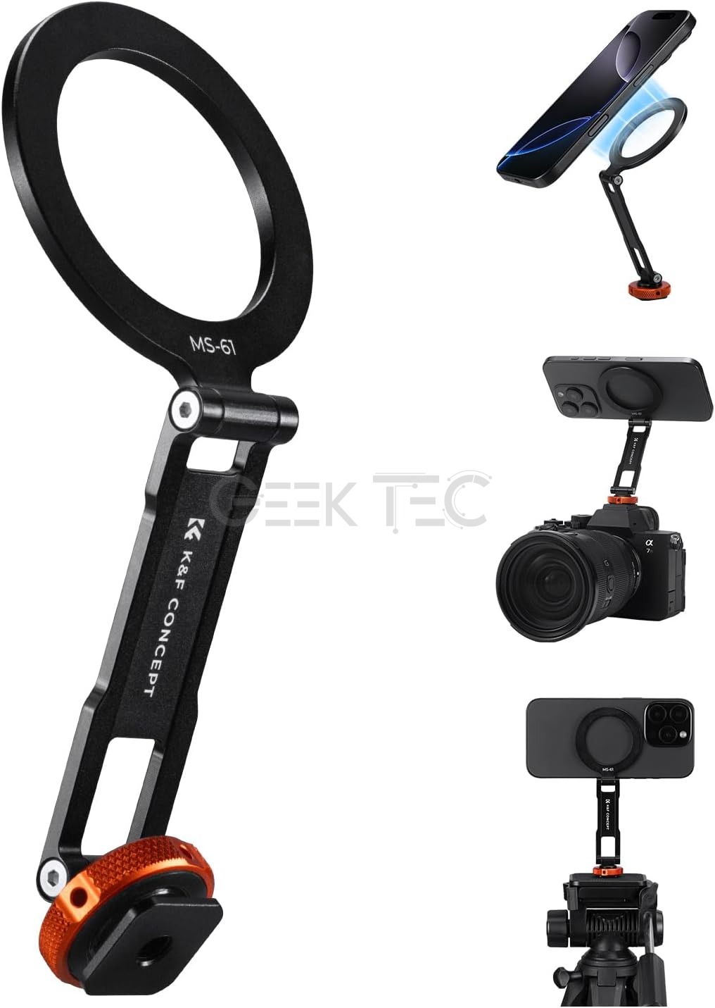 K&F Concept Support Téléphone Magnétique Métallique avec Sabot Froid