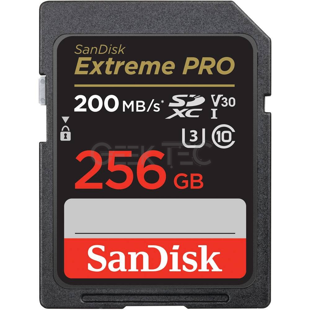 Carte mémoire SD SanDisk Extreme Pro 256 Go Noir | UHS-II, V60, U3, classe 10, vidéo 4K