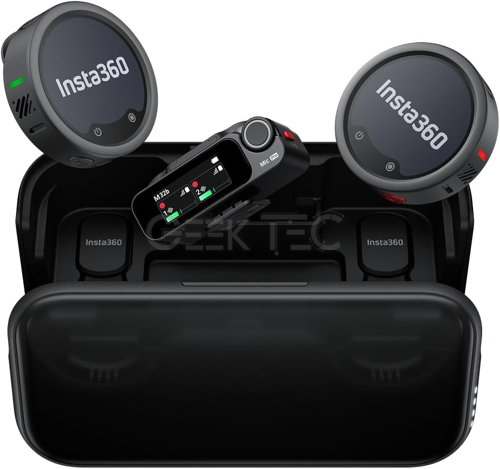 Micro-Cravate Insta360 Mic Pro (2 TX + 1 RX + étui de Charge)